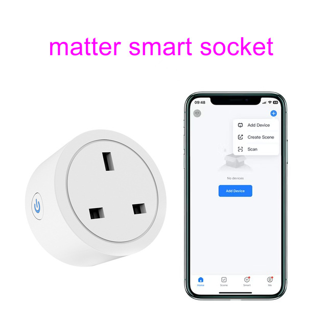 Matter Smart Socket Plug 10A/16A Alexa & Google Home Compatible Remote Control Timer US EU Plug Homekit Direct Connection