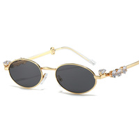 Nouvelles Lunettes de Soleil Tendance 2026 Style Instagram Unisexe, Design Ovale Diamanté, Protection UV400, Monture Complète, Tendance Y2K Naturel
