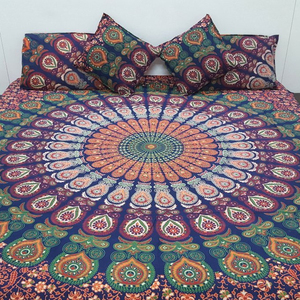 Parure de lit taille Queen Size, parure de lit en coton avec drap housse 100% coton - Product Image 1