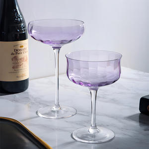 Ensemble de verres à vin en cristal violet de rêve, soufflé à la main, flûte à <span class=keywords><strong>champagne</strong></span> côtelée, coupe, carafe pour événement de mariage - Product Image 3