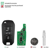Clé télécommande universelle KEYDIY KD NB47-3 à 3 boutons pour Peugeot, clé de voiture pour programmeur de clés de voiture, lot de 5