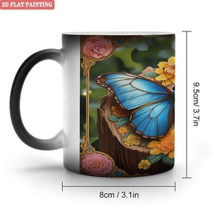 Sublimation <b>Mug</b> Frosted Black 11oz Ceramic Heat Activated Color Changing Cup Holiday Gift <b>Set</b> - Product Image 1