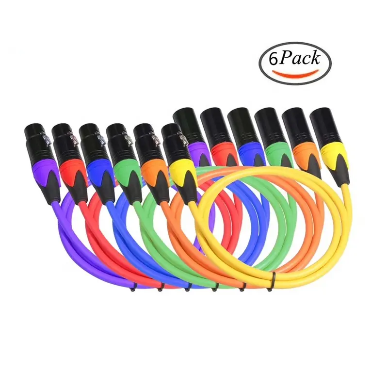 Wholesale colorful 3P xlr plug male to xlr connector 3 pin female Balanced XLR cable