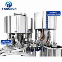 Machine automatique de rinçage, remplissage et bouchage de bouteilles en PET et en verre pour eau potable pure, contrôlée par PLC