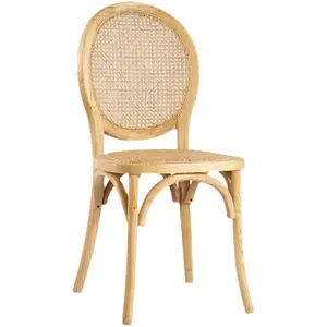 كرسي عشاء فاخر بتصميم إسكندنافي حديث من الخشب الصلب مزود بوسادة خلفية من الخيزران كرسي ريترو بسيط للفنادق والمطاعم