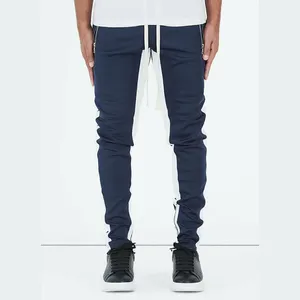 Alta Qualidade Personalizado Folha De Prata, Khaki chino Skinny Raw Bordas Flare Pants moda mens calças cargo/