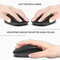AIKUN Mouse Nirkabel MX36, Mouse Komputer Portabel 2.4G Tanpa Suara dengan Penerima USB, Tidur Otomatis, Mouse Komputer Portabel (Hitam)