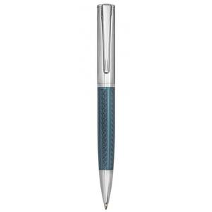 Penna a Sfera Cromata con Corpo in Metallo Blu e Meccanismo a Rotazione - Product Image 3