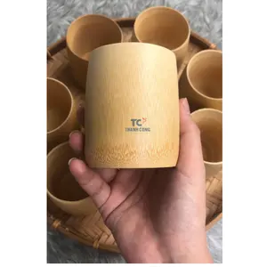 Laser Engraved Custom Logo earth friendly Bamboo Cups set for Tea Sake Coffee Juice Drinks Bamboo Cups