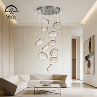 Lustre LED doré de style moderne pour salle à manger, salon, hall d'hôtel, décoration intérieure, lustre de luxe pour plafond et escalier