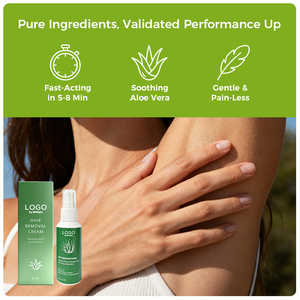Crema Depilatoria Natural de Aloe Vera 60ml Sin Dolor Acción Rápida en 5min Crema Depilatoria para Zonas Íntimas Corporales Venta al por Mayor OEM - Product Image 6