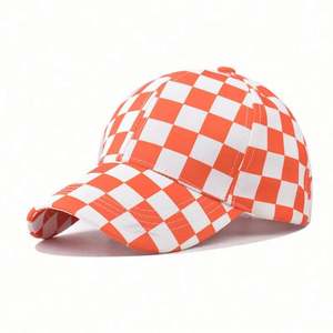 Casquette de baseball en coton, nouvelle, imprimée à carreaux, personnalisée, pour l'extérieur, style sport - Product Image 2