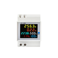 Meter Energi Digital Industri Multifungsi 6IN1 Satu Fasa untuk Rel, Pengukur Tegangan Arus Energi LCD AC D52-2066-KY