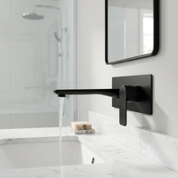 Robinet mural dissimulé moderne de haute qualité à poignée unique et 2 trous en acier inoxydable brossé avec cartouche en céramique pour usage hôtelier OEM