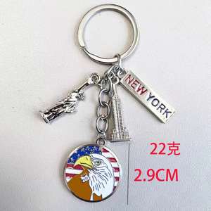 Custom Bulk Light America Flag <b>Islamic</b> Keychain Fashion 3D Enamel Metal Logo Wholesale Designer Keychains for Promotional Use - Product Image 4