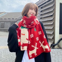 Zifeng OEM Hiver Nouvel An Noël Jacquard Tricoté Doux En Peluche Flocon De Neige Pashmina Châle