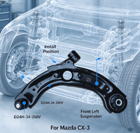 Bras de suspension inférieur avant gauche VOUVOU avec rotule pour Mazda CX-3 D24H-34-350V, pièces de rechange pour suspension automobile
