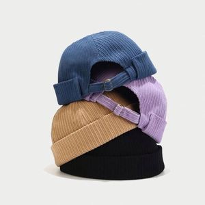 Nouveau bonnet marin en velours côtelé uni pour hommes et femmes, simple, sans bord, style pêcheur, promotionnel, cadeau - Product Image 1