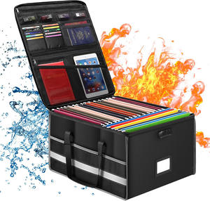 Organizador de Almacenamiento Plegable Portátil, Caja de Documentos Ignífuga de Múltiples Capas con Cerradura, Carpetas de Cartas Legales para el Hogar, Diseño de Patrones - Product Image 1