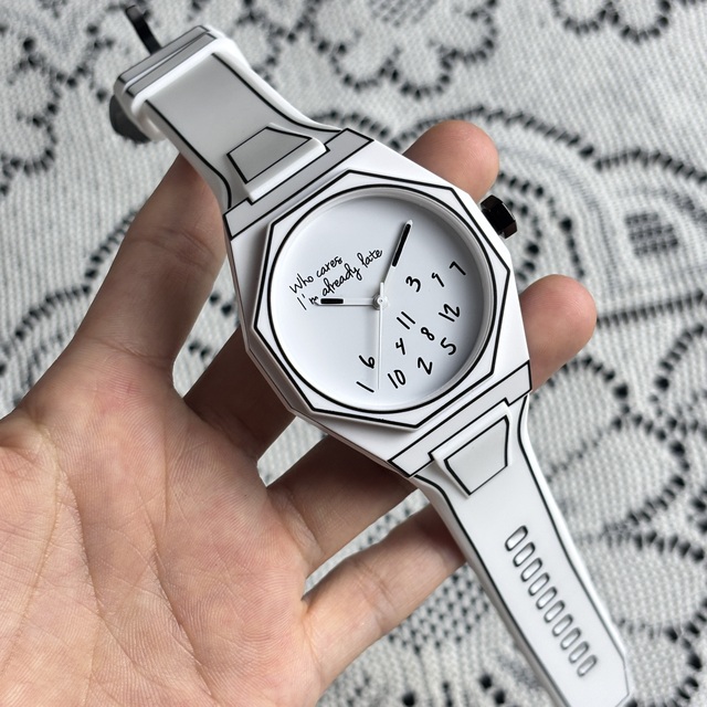 Men's Quartz Watch Octagonal Design Durable Polycarbonate Sports Business Watch Modern Minimalist Style Waterproof