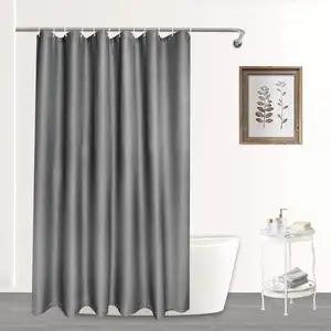 Modern Waterproof Shower Curtains, Polyester Bath Curtain For Bathroom with 12pcs Plastic Hook$