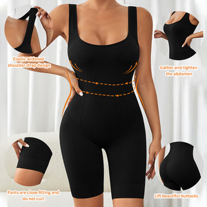 Body de nailon transpirable sin costuras con diseño de tirantes anchos elásticos, efecto push-up y moldeador, bragas levanta glúteos - Product Image 3