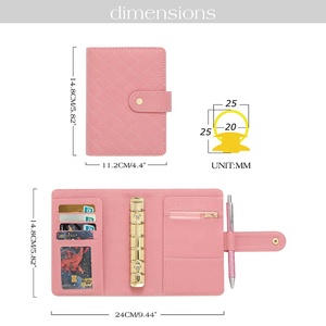 Carpeta de anillas de cuero acolchado con guijarros A7 estilo Oficina, superventas de Hongbo, organizador de sobres para documentos, sobre para relleno de efectivo - Product Image 4