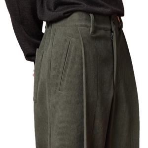 Pantalones Baggy de Hombre Personalizados de Pana Vintage Clásica con Pliegue Único, Cintura Semi-elástica, Elásticos y de Corte Recto a la Altura del Tobillo - Product Image 5
