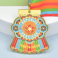 Médaille personnalisée en alliage de zinc, style Fiesta, en émail souple, en métal, pour récompense, souvenir de festival, avec ruban