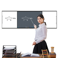 Tableau blanc interactif OEM ODM 75 pouces 4K LED à écran plat pour salle de réunion, infrarouge, tactile 20 points, en alliage d'aluminium, double écran
