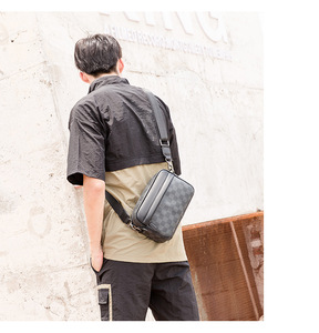 <span class=keywords><strong>Sac</strong></span> à bandoulière en cuir PU noir de haute qualité pour hommes et adolescents – Vente en gros - Product Image 6