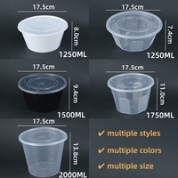 Bol en plastique jetable Boîte à lunch pour aliments à emporter Conteneur de préparation de repas Conteneur à emporter micro-ondable