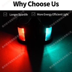 Feux de navigation LED pour bateau rouge et vert 12VDC pour usage marin et yachting - Product Image 2