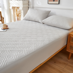 360 °   Protège-<span class=keywords><strong>matelas</strong></span> imperméable matelassé 3 pièces, drap-housse <span class=keywords><strong>anti</strong></span>-poussière pour lit Queen et King, usage domestique et hôtelier - Product Image 5