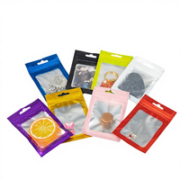Sachet refermable en Mylar personnalisable de qualité supérieure avec fenêtre transparente et trou de suspension, pochette en aluminium pour bijoux, collations, petits cadeaux et présentation