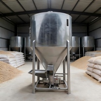 Broyeur d'aliments OUMU pour volailles, porcs, bovins, moutons, poulets, mélangeur d'aliments vertical, machine à broyer automatique pour aliments animaux