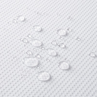 Tissu polyester robuste tissage gaufré blanc œillets en métal antirouille rideau de douche de salle de bain