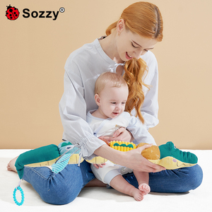 Sonajeros Sensoriales de Animales de Peluche, Juguetes para el Tiempo Boca Abajo, Juguetes Arrugados, Muñecos de Cocodrilo Relajantes con Música - Product Image 3