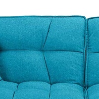 Canapé-lit convertible turquoise, dossier réglable, tissu en lin moderne, idéal pour les salons et les espaces invités, certifié BSCI.