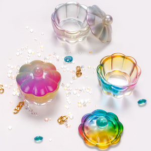 Herramienta para Decoración de Uñas, Copa de Cristal Iridiscente en Forma de Pétalo con Tapa para Esmalte de Gel y Acrílicos - Product Image 4