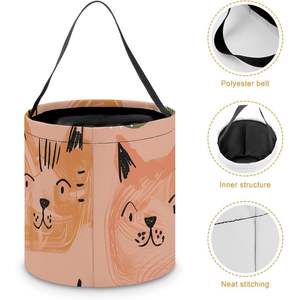 Sacs à bonbons Halloween vert pêche réutilisables multifonctionnels Panier cadeau avec poignées Trick or Treat Fabriqué en Chine - Product Image 5