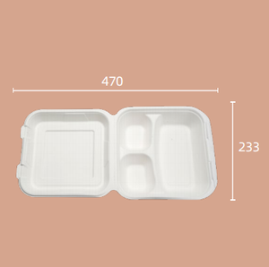 Boîte à lunch de 9 pouces à 3 compartiments Plateau de service de luxe hermétique à emporter <span class=keywords><strong>avec</strong></span> couvercles et <span class=keywords><strong>couvercle</strong></span> <span class=keywords><strong>en</strong></span> bambou - Product Image 1