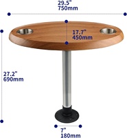 Vente bateau Yacht Table à manger réglable piédestal et plaque de Base hauteur fixe 68cm Dia. 45x76cm
