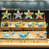Aimants de réfrigérateur ronds modernes et colorés en forme de tortue marine, souvenirs de la vie marine, décoration de la maison personnalisable, cadeau
