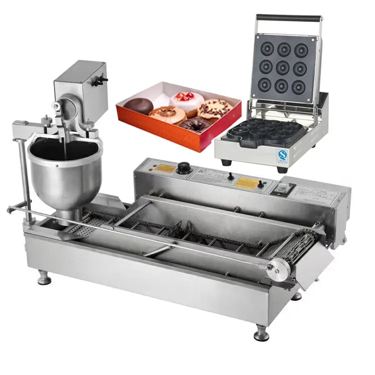 Mini Rvs Donut Molding Elektrische Hopper Depositor Plunger Glazer Machine Donas Cake Productielijn Automaat