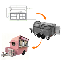 Camion de Restauration Mobile en Acier Inoxydable 2026, Bar à Café, Pizza, Remorque de Cuisine Complète