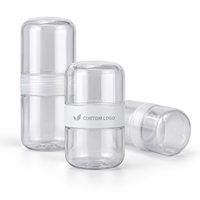 Mini-récipient portable en PET à double compartiment – Contenant hermétique de qualité alimentaire avec couvercle 100 % anti-odeur pour bonbons, noix et voyages