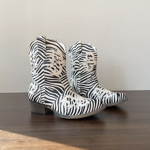 Bottines à talon aiguille élégantes pour femmes, grande taille, motif zèbre - Product Image 6
