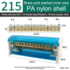 Barre omnibus en laiton pour installation, modèle 215, 15 pôles, avec pince à ressort modulaire, boîtier <span class=keywords><strong>de</strong></span> jonction étanche pour rail DIN automobile - Product Image 2