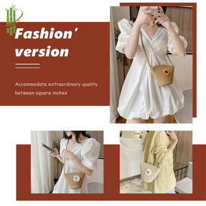 Cute Sunflower Design Mini Woven Shoulder Bag Kawaii Cotton Rope <b>Crossbody</b> <b>Phone</b> <b>Purse</b> for Girls & Kids Birthday Gift Handbag - Product Image 3